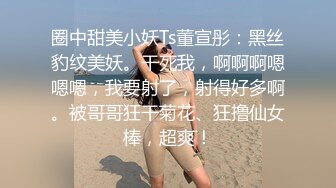 圈中甜美小妖Ts董宣彤：黑丝豹纹美妖。干死我，啊啊啊嗯嗯嗯，我要射了，射得好多啊。被哥哥狂干菊花、狂撸仙女棒，超爽！